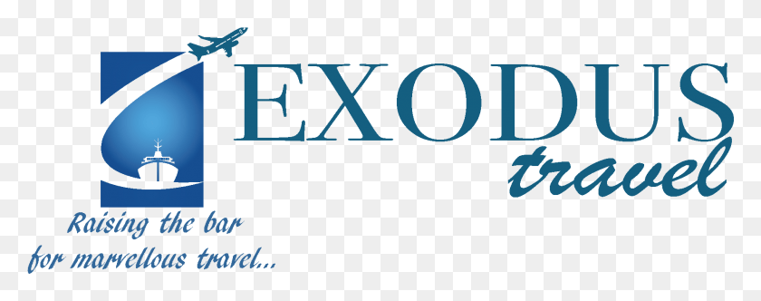 1828x638 Logo Exodus Travel Electric Blue, Text, Symbol, Trademark HD PNG Download