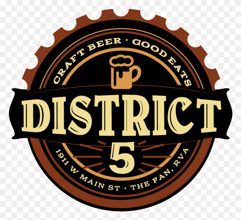 839x760 Logo For District 5 Drink Icon, Label, Text, Beer HD PNG Download