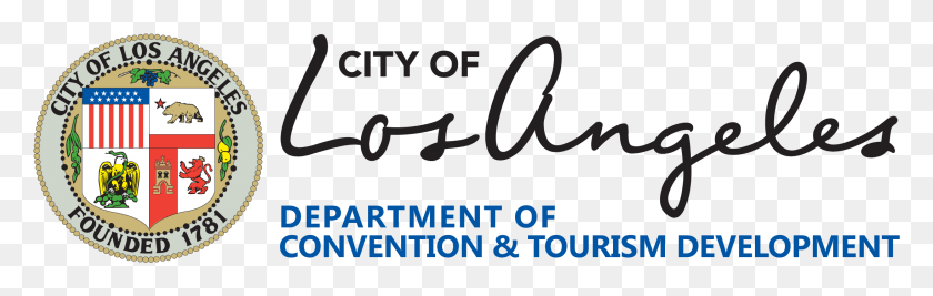 2189x581 Logo For The Department Of Convention And Tourism Development Los Angeles, Text, Handwriting, Calligraphy Descargar Hd Png