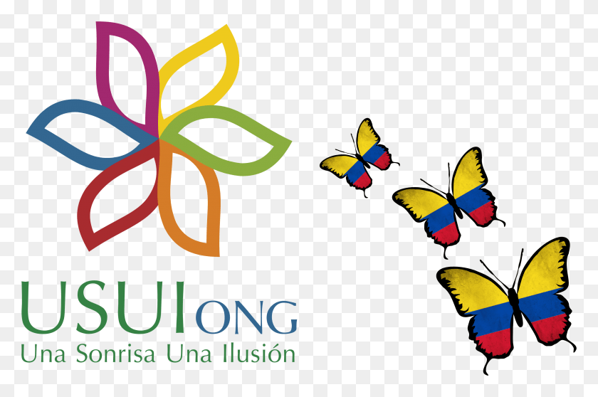 2836x1814 Logo Futura Ong Usui Colombia Logo Flor Rosa, Animal, Insecto, Invertebrado Hd Png