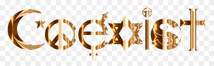 2933x750 Logo Gold Line Computer Peacefully Coexist, Chandelier, Lamp, Symbol Descargar Hd Png