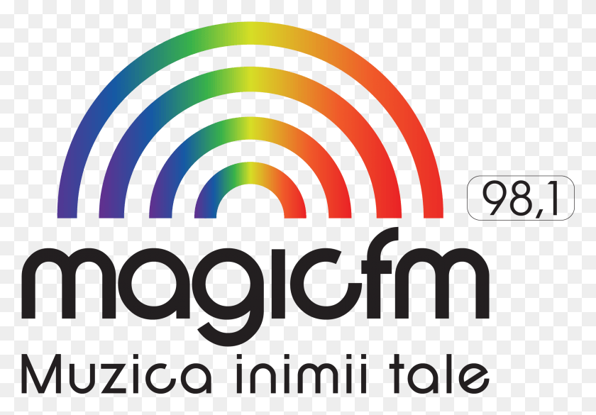 2172x1463 Logo Magic Fm Botosani Scris Negru 01 Magic Fm, Symbol, Trademark, Spiral HD PNG Download