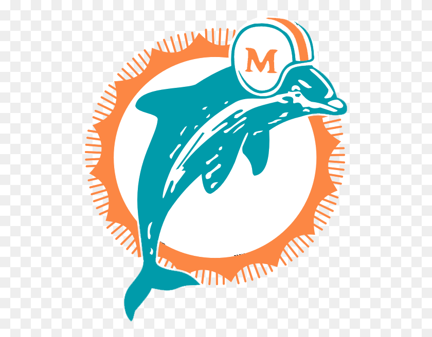 511x596 Descargar Png Logo Miami Dolphins 1974 Miami Dolphins 72 Logo, Animal, Bird, Sea Life Hd Png