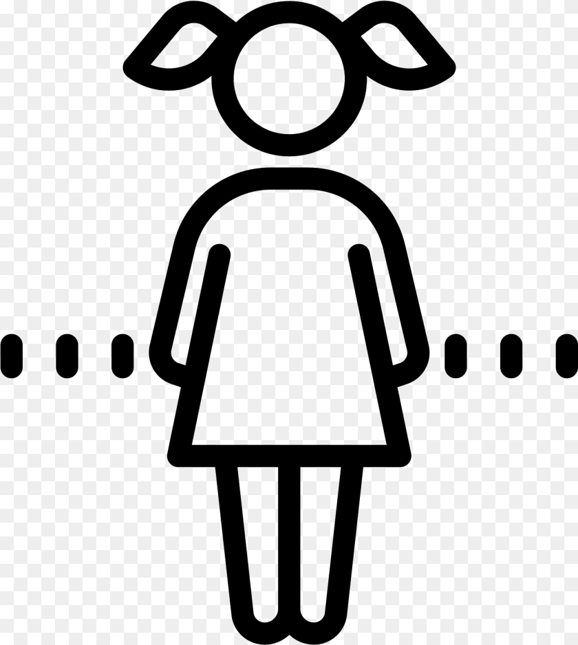 1301x1453 Logo Of The Girl Consists Of A Stick Figure With Two Female Toilet Sign Outline, Gray Sticker PNG