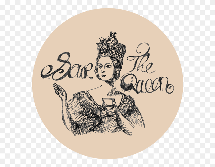 592x593 Logo Save The Queen Gin 1 Fashion Illustration, Text, Person, Human HD PNG Download