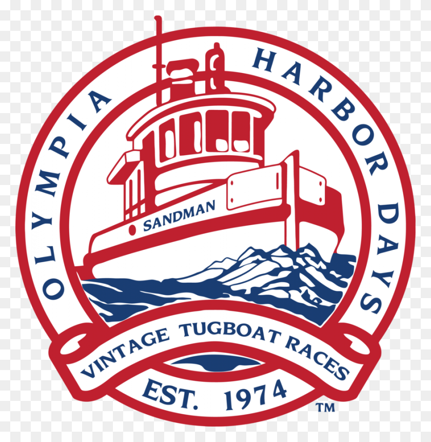 877x900 Descargar Png Logo Patrocinador Olympia Harbor Days Blanco, Etiqueta, Texto, Símbolo Hd Png