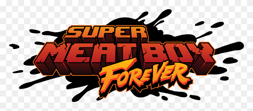 3277x1297 Logo Super Meat Boy Forever Super Meat Boy Forever Logo, Brick, Text, Dynamite HD PNG Download