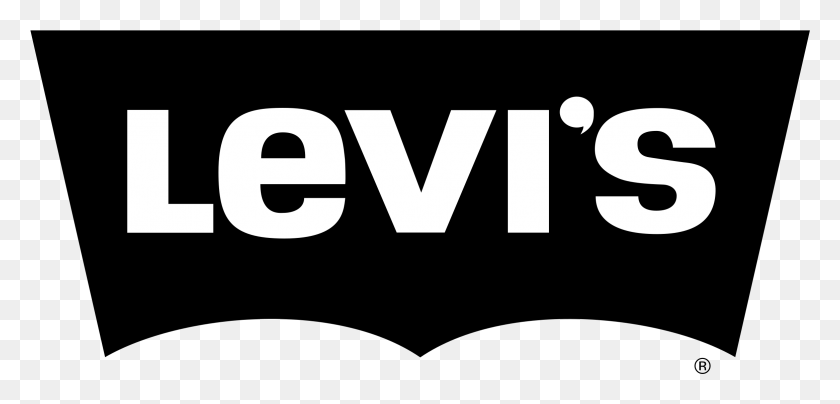 2331x1029 Logo Transparent Levis Logo Black And White, Word, Text, Label HD PNG Download