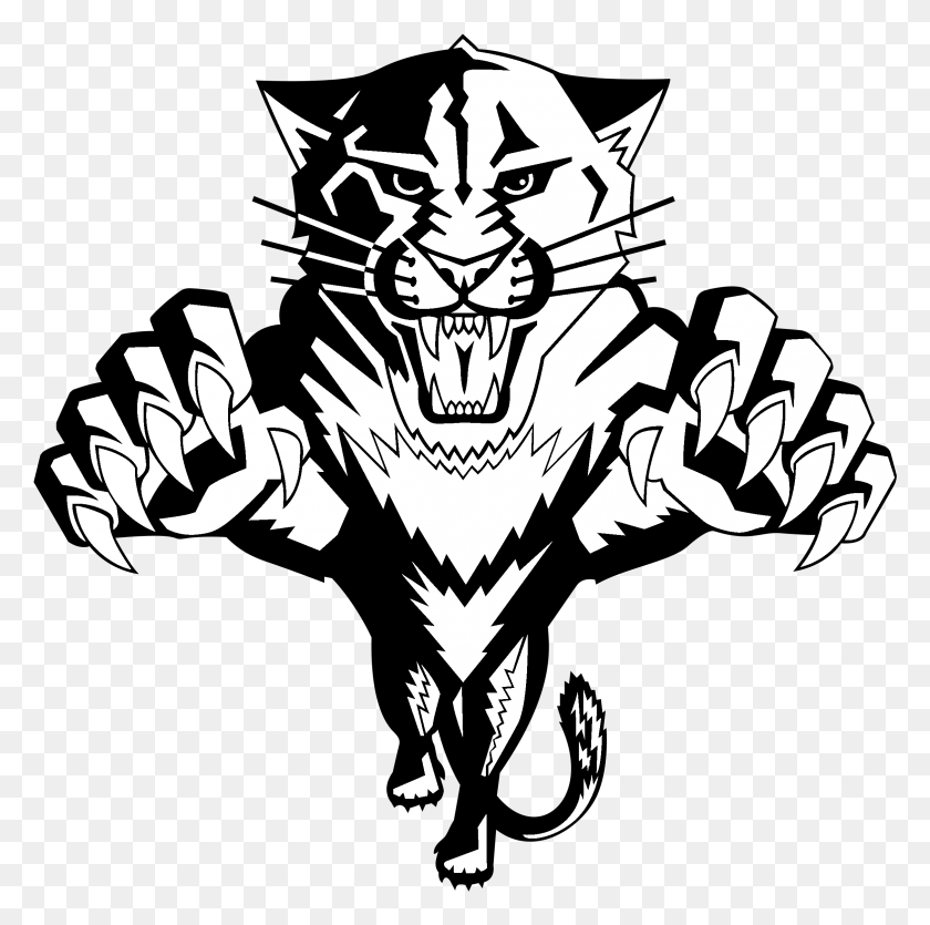 2331x2317 Descargar Png Logo Transparente Svg Vector Florida Panthers Logo Blanco Y Negro, Gancho, Plantilla, Garra Hd Png