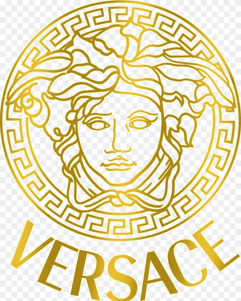 Logo Versace, Face, Gold, Head, Person Clipart PNG
