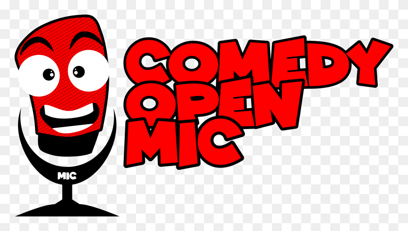 3427x1829 Logo With Comedy Open Mic Name, Text, Alphabet, Word HD PNG Download