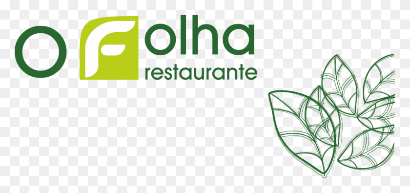 1042x448 Logotipo O Folha Restaurante Graphic Design, Text, Green, Symbol HD PNG Download