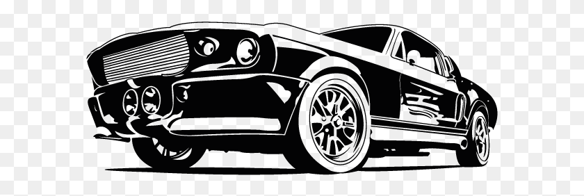 593x222 Lokoloko Vinilos Coches Dessin Ford Mustang Eleanor, Wheel, Machine, Car HD PNG Download