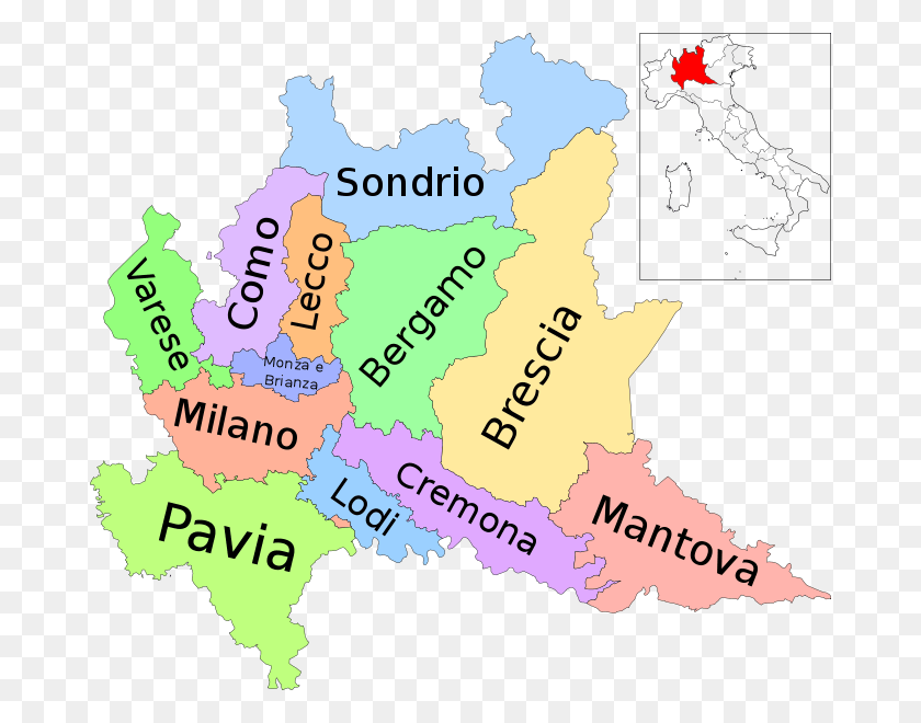 676x600 Lombardy France Lombardia Mapa, Poster, Advertisement, Map HD PNG Download