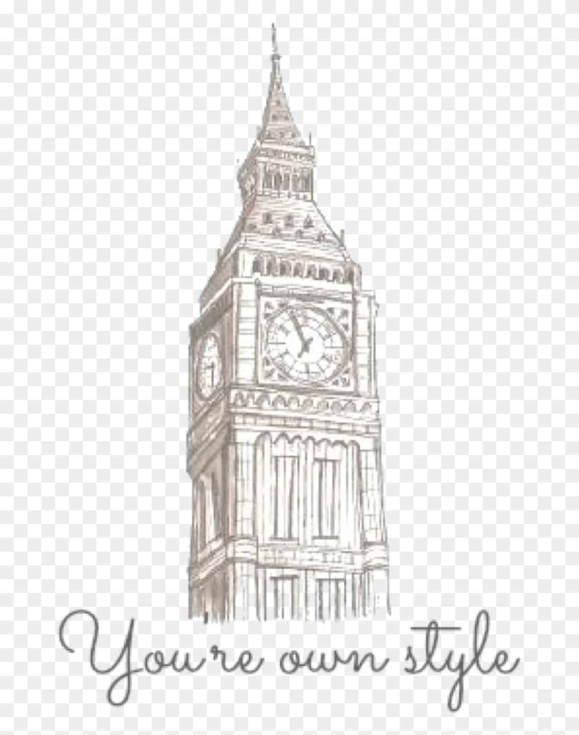 677x1006 Лондонский Стиль В Одном Направлении, Никто Не Сравнится С Рисунком В Tumblr, Биг Бен, Башня, Архитектура, Здание, Hd Png Скачать