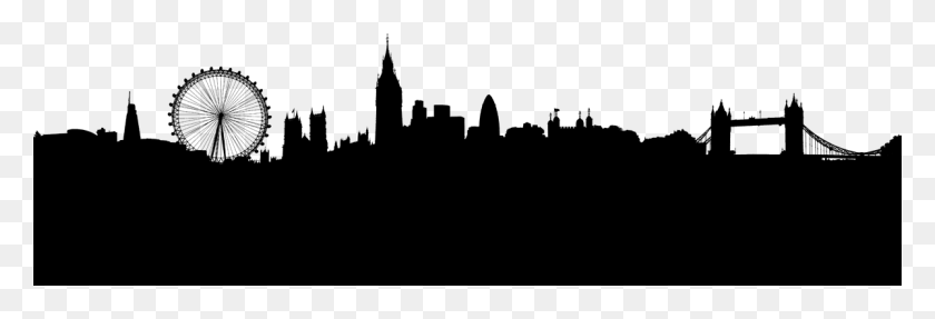 1200x350 London Skyline Silhouette, Spire, Tower HD PNG Download