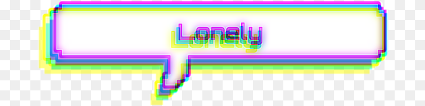 697x211 Lonely Glitch Speechbubble Bubble Textbubble Kpop Parallel, Purple, Light, Art Sticker PNG