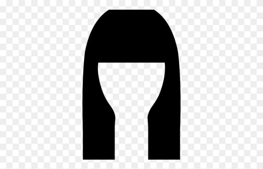 321x481 Long Hair Clipart Bangs Straight Hair Icon, Text, Gray, Symbol HD PNG Download