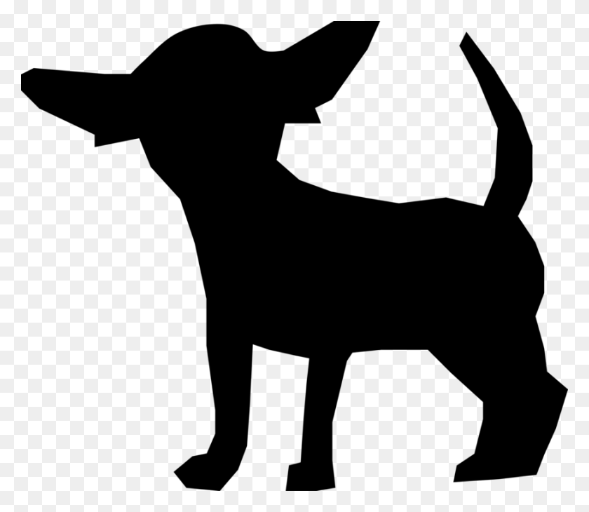872x750 Long Haired Chihuahua Puppy Silhouette Pet Man Shadow Clipart Transparent Background, Gray, World Of Warcraft HD PNG Download