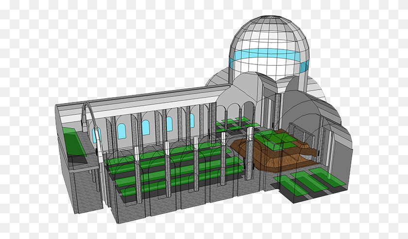 617x433 Long Nave With Side And Balcony Seating House, Planetarium, Architecture, Building HD PNG Download