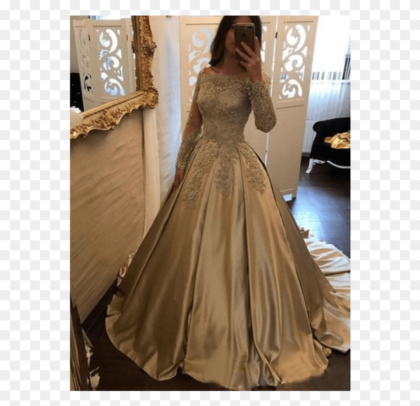 562x751 Long Prom Dresses Prom Dresses Lace A Line Prom Dresses Off The Shoulder Long Sleeve Prom Dress, Clothing, Female, Person HD PNG Download