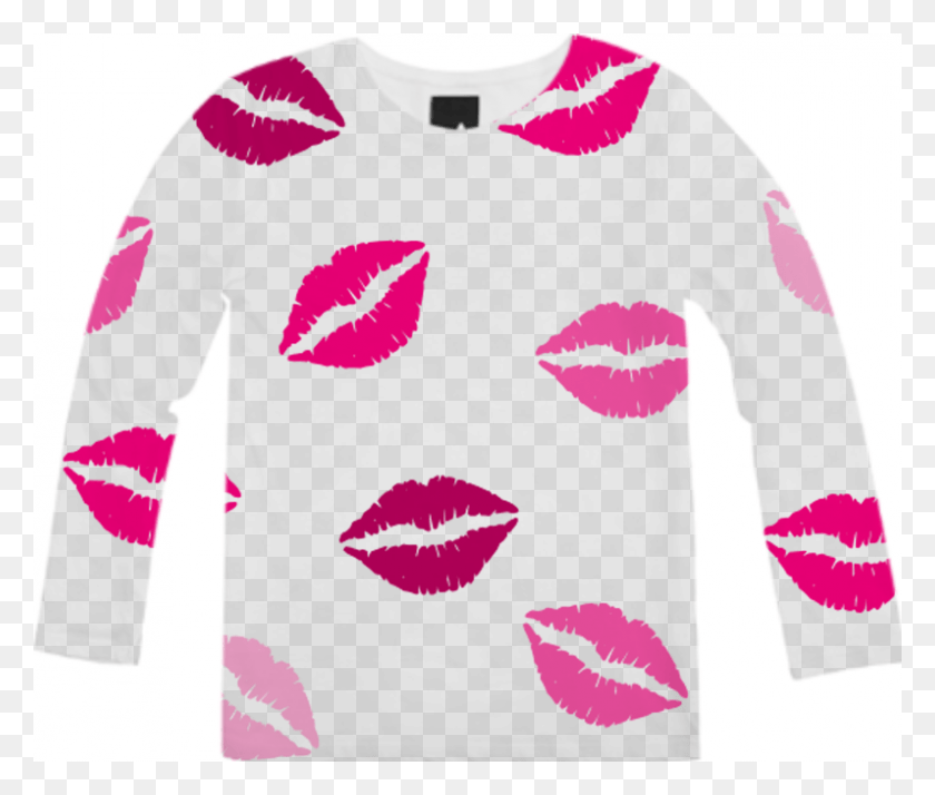 796x668 Long Sleeve Shirt Pink Lips Kiss Love 68 Kissy Lips, Clothing, Apparel, Hoodie Descargar Hd Png
