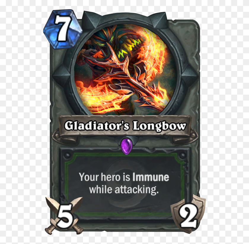 551x765 Longbow Hearthstone Card Weapon, Fire, Dragon, Flame HD PNG Download