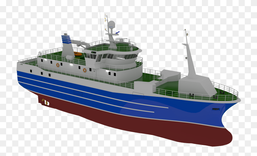 736x451 Longliner 48m Render Angle 2 Factory Ship, Boat, Vehicle, Transportation HD PNG Download