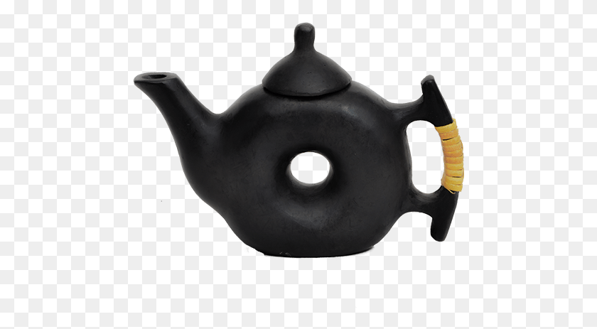 467x403 Longpi Black Doughnut Shaped Teapot Teapot, Pottery, Pot HD PNG Download