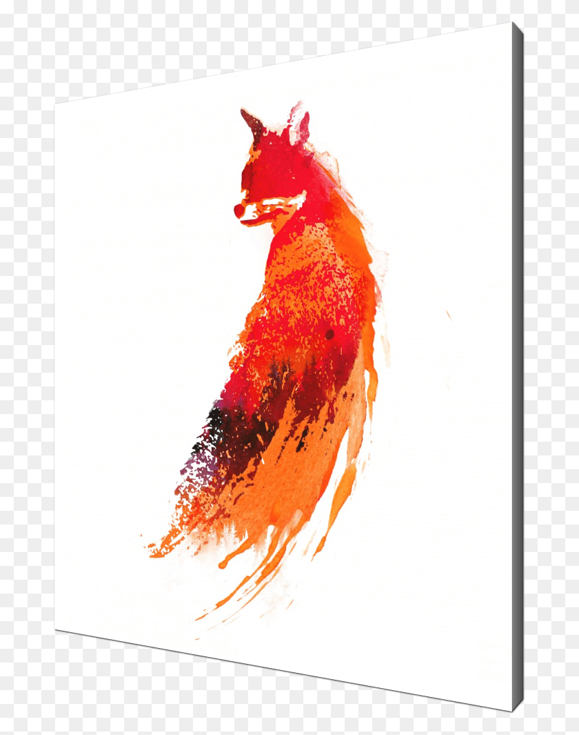 685x1005 Looking Back Fox Nature Red Trees Forest Watercolor Illustration, Animal, Chicken HD PNG Download
