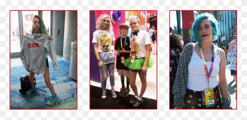 1494x671 Looks From Vidcon 2017 Full Series Published At Vidcon Girl, Person, Collage, Poster HD PNG Download