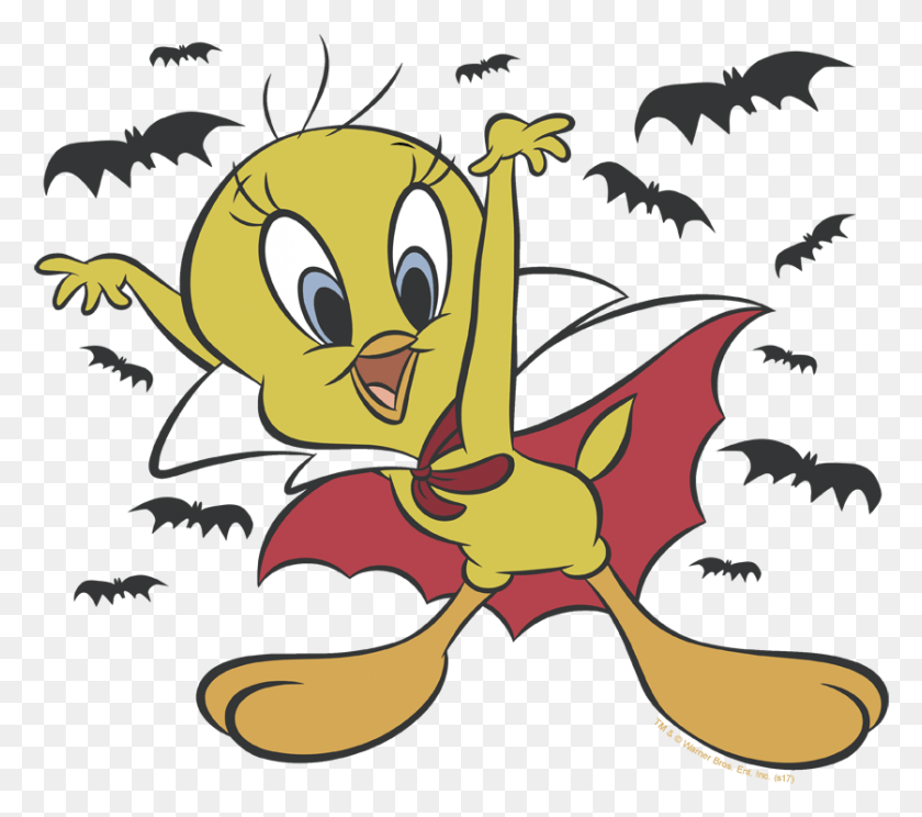 837x735 Looney Tunes Vampire Tweety Men39s Tall Fit T Shirt Cartoon, Graphics, Floral Design HD PNG Download