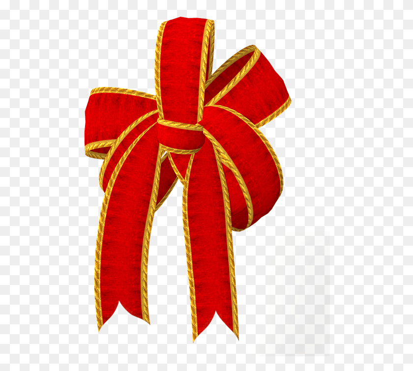 503x695 Loop Red Christmas Decoration Gold Gift Tape Lazo Rojo Navidad, Cushion, Pattern, Costume HD PNG Download
