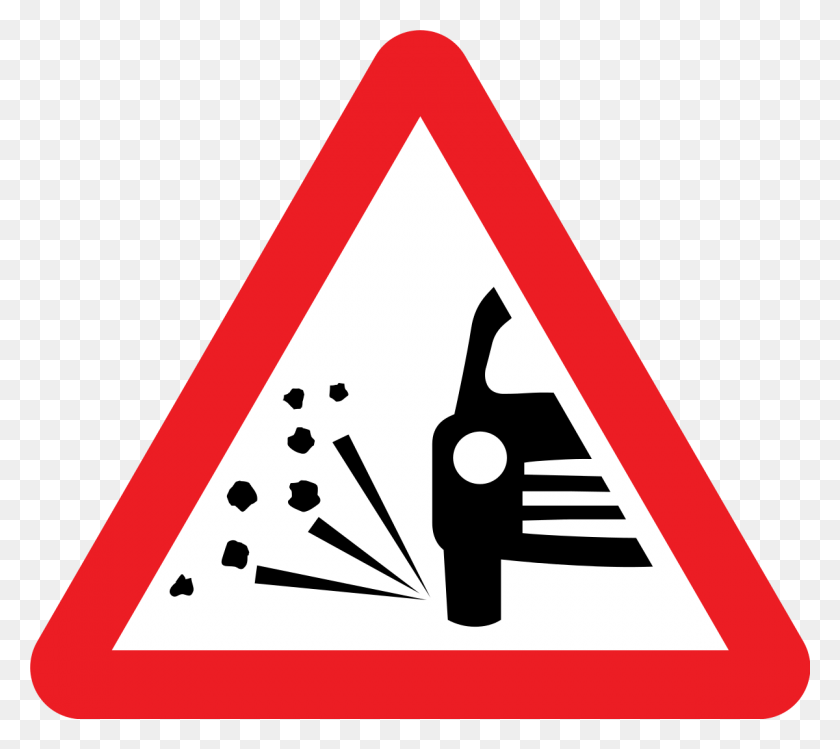 1200x1060 Loose Chippings Loose Gravel Road Sign, Symbol, Triangle, Sign HD PNG Download