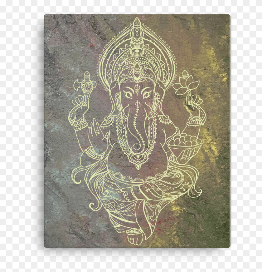 662x811 Lord Ganesha Canvas Print Motif, Rug, Pattern HD PNG Download