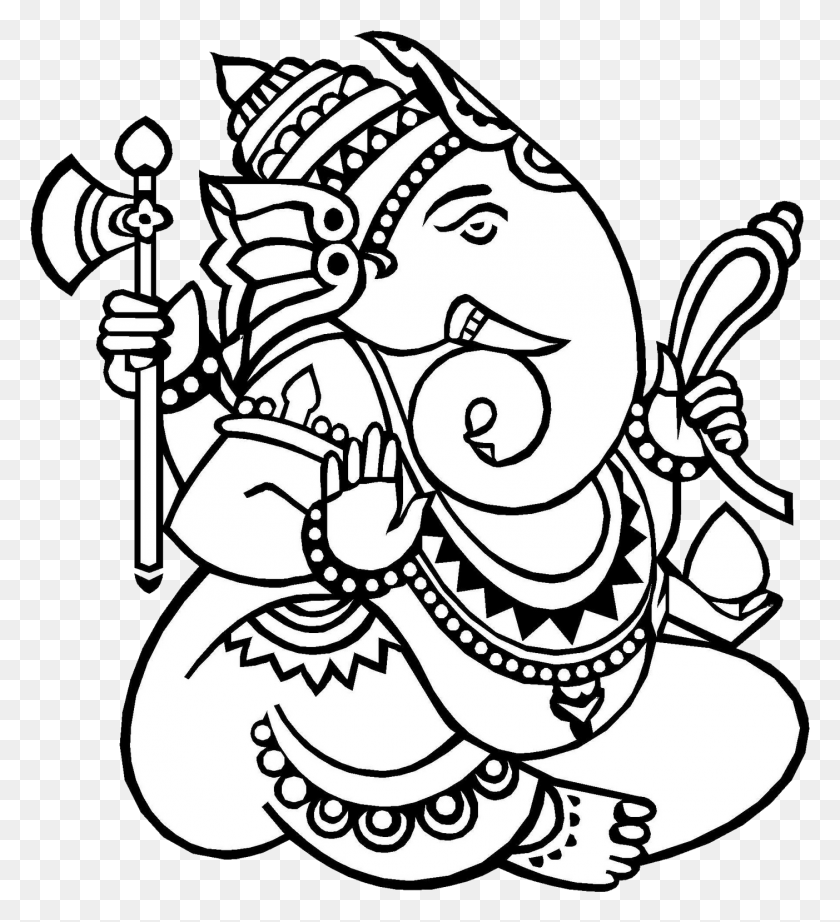 1403x1551 Lord Ganesha Drawing, Doodle HD PNG Download