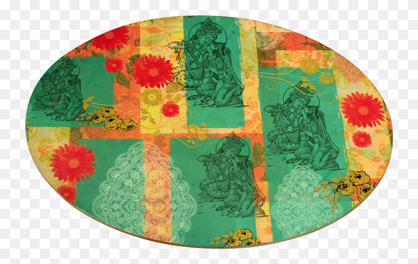 740x471 Lord Krishna And Radha Wooden Oval Platter Circle, Nature, Outdoors HD PNG Download