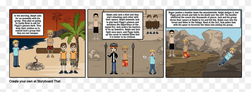 1145x367 Lord Of The Flies Chapter Cartoon, Comics, Book, Person HD PNG Download
