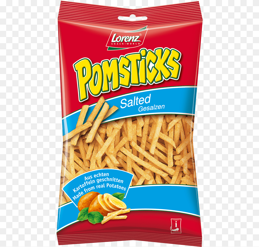 476x801 Lorenz Pomsticks Salted, Food, Fries, Snack Clipart PNG