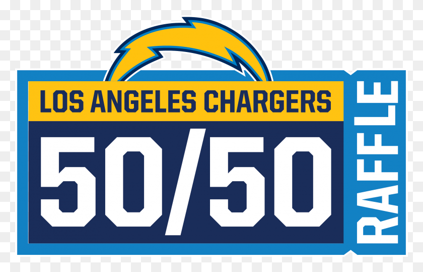 2380x1463 Descargar Png Los Angeles Chargers Logo 50 50 Raffle Logo, Número, Símbolo, Texto Hd Png