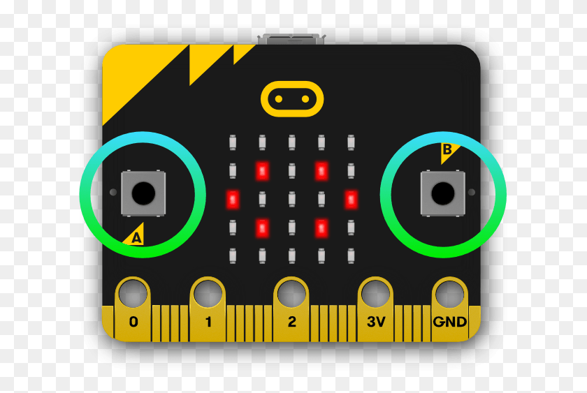 617x503 Los Botones Del Micro Microbit Leds, Text, Scoreboard, Number HD PNG Download