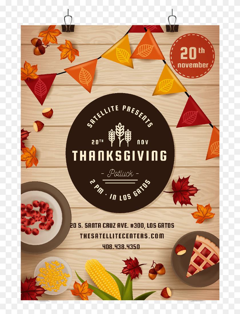 698x1036 Los Gatos Thanksgiving Potluck Craft, Poster, Advertisement, Flyer HD PNG Download