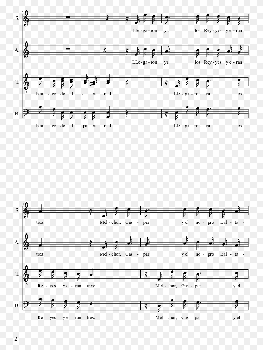 749x1057 Los Reyes Magos Sheet Music Composed By Ariel Ramirez Clare Benediction Rutter Pdf, Gray, World Of Warcraft HD PNG Download