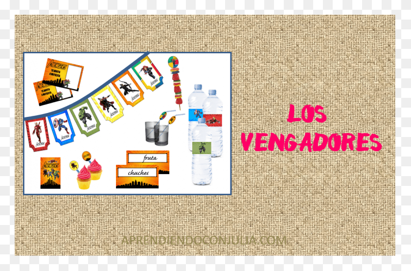1066x676 Los Vengadores Kit De Fiesta Para Imprimir Графический Дизайн, Бутылка, Текст, Домашний Декор Png Скачать