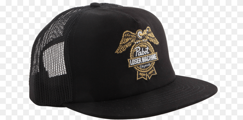 667x416 Loser Machine X Pabst Blue Ribbon Badge Trucker Hat Loser Machine, Baseball Cap, Cap, Clothing Transparent PNG