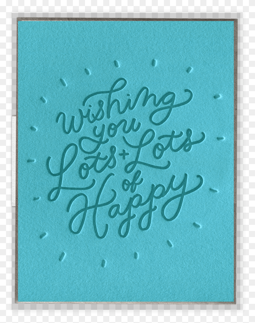 1470x1891 Lots Lots Of Happy Letterpress Greeting Card Calligraphy, Text, Word, Rug HD PNG Download