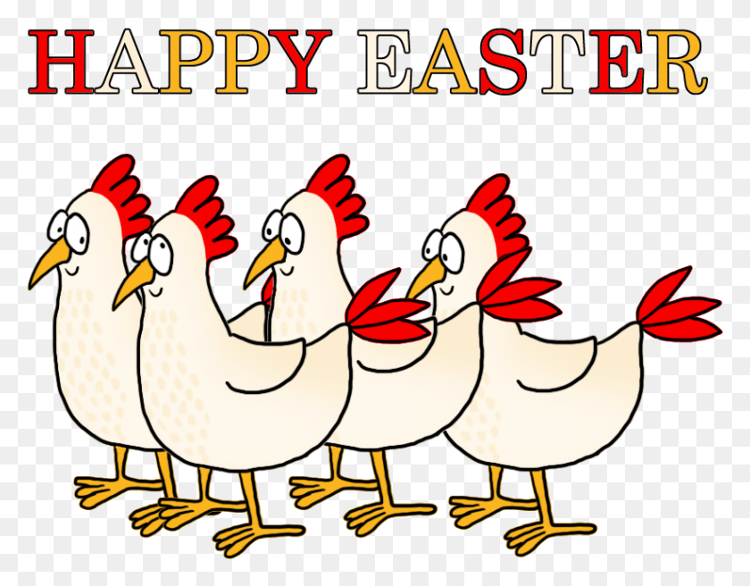 823x629 Lots Of Hen Easter Greeting Easter Greeting Clipart, Bird, Animal, Fowl HD PNG Download
