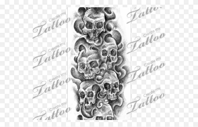 570x481 Lots Of Skulls Tattoos, Skin HD PNG Download