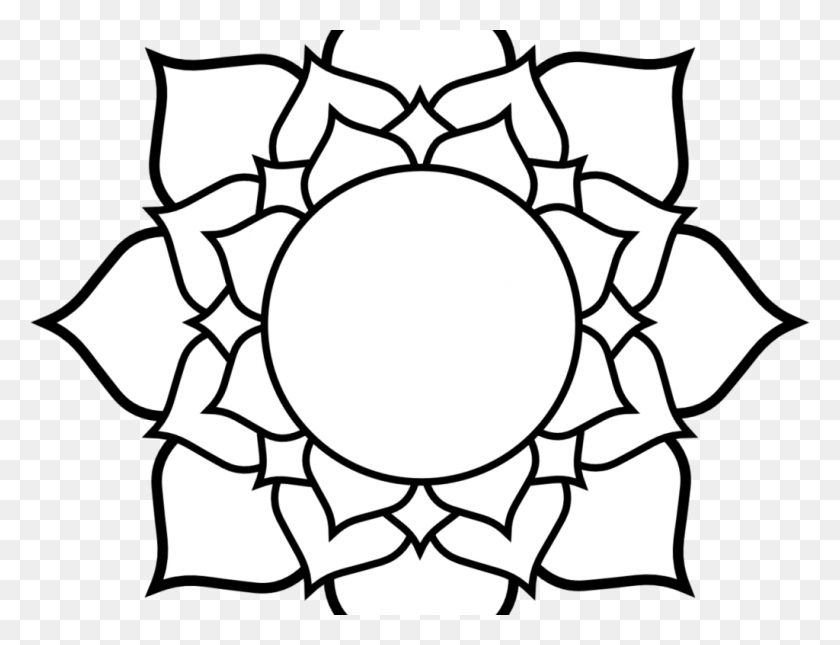 1024x768 Lotus Flower Hinduism Symbol, Stencil HD PNG Download