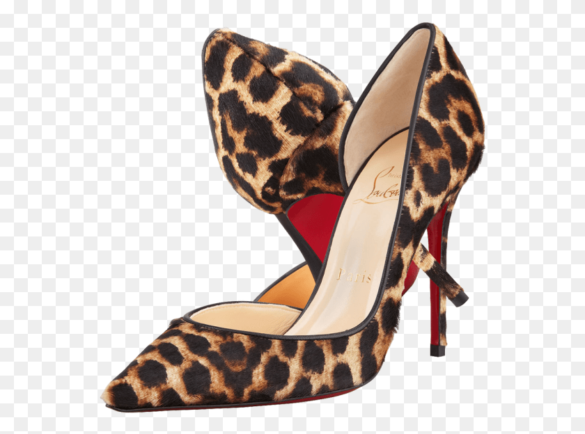 557x564 Louboutin Iriza D39orsay Leopard Print Calf Pumps Cheetah Leopard Print And Red Heels, Clothing, Apparel, Footwear HD PNG Download